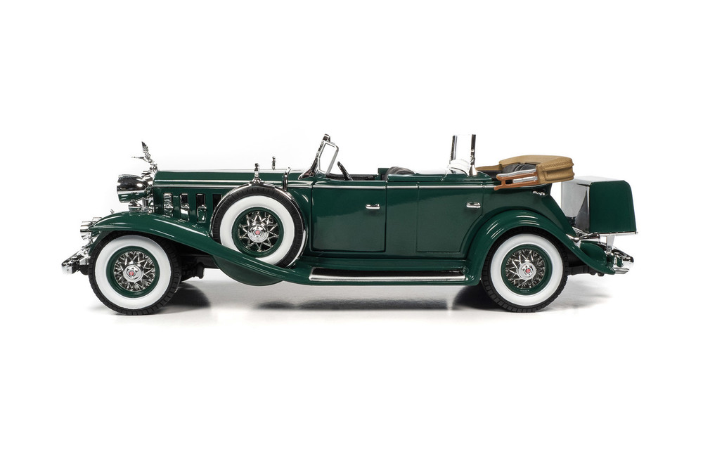 1932 Cadillac V16 Sport Phaeton, Dark Green - Auto World AW314 - 1/18 Scale Diecast Model Toy Car