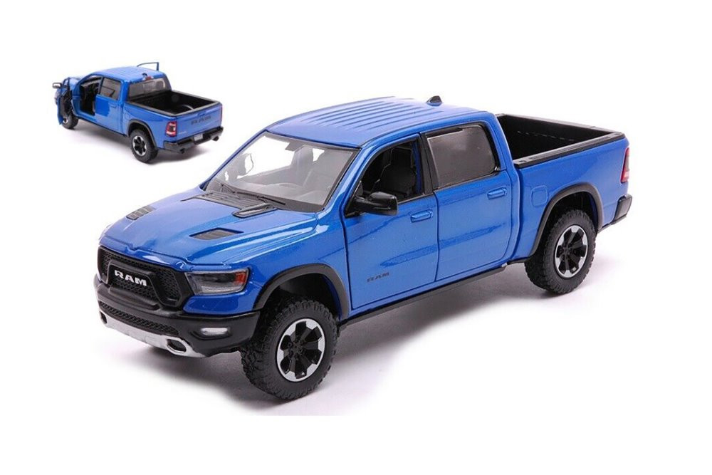 2019 Dodge Ram 1500 Crew Cab Rebel Pickup Truck, Blue - Motor Max 79358BU -  1/27 Scale Diecast Car