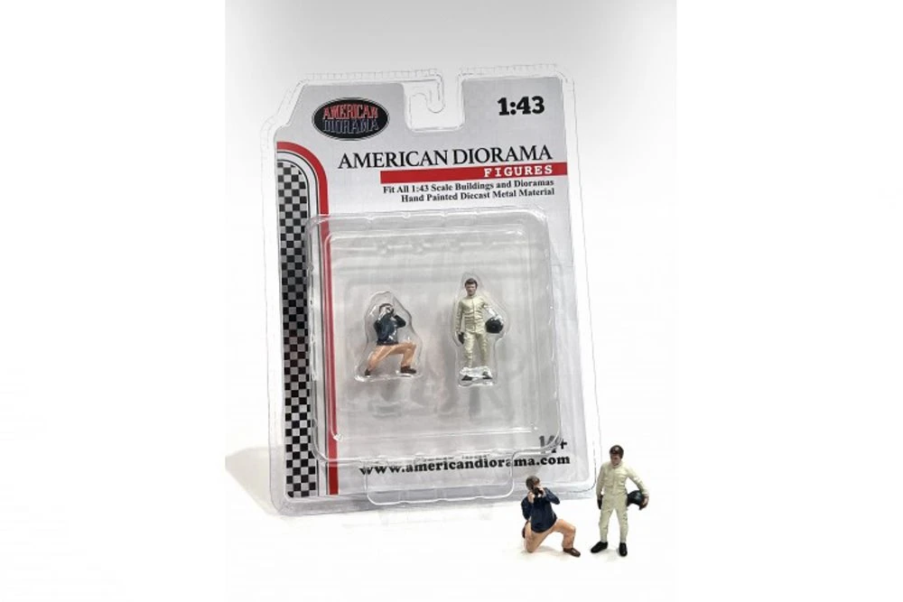 Race Day Metal Figures Set 1, Multi- - American Diorama 38359 - 1/43 Scale Figurine