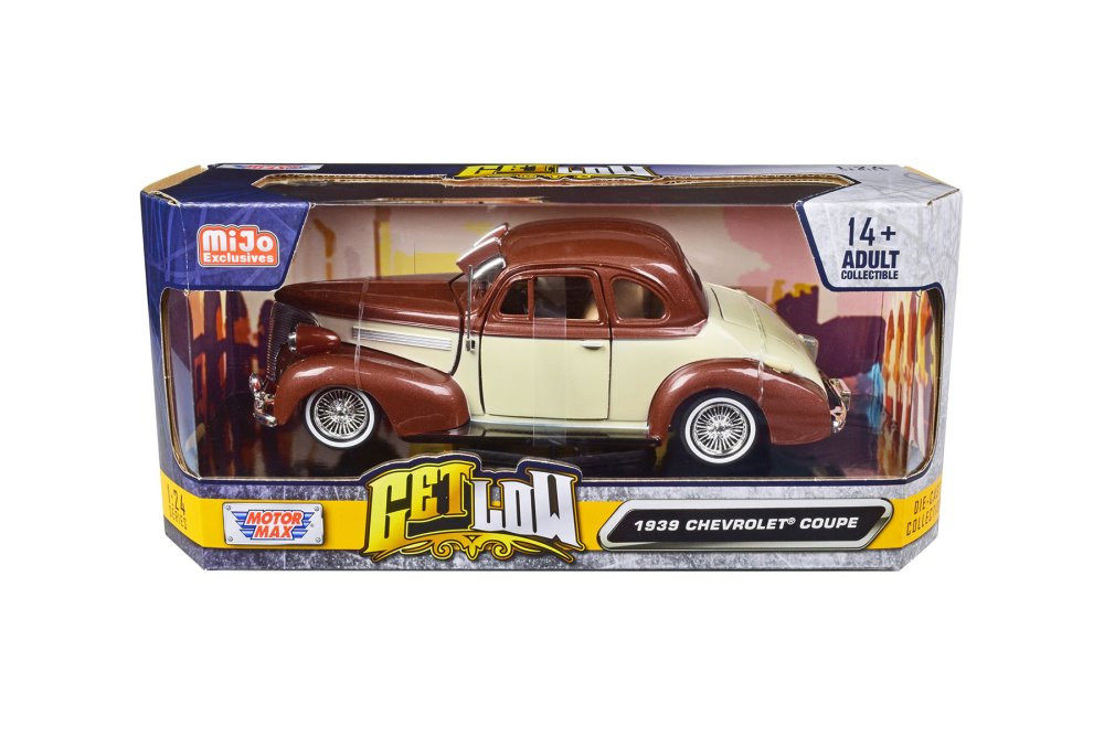 1939 Chevy Coupe Lowrider, Brown /Cream - Motor Max 79028WLBE - 1/24 Scale Diecast Car