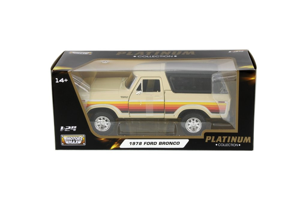 1978 Ford Bronco, Beige/Tan - Motor Max 79373PTM - 1/24 Scale Diecast Model Toy Car