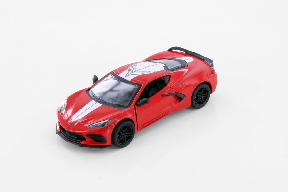 2021 Chevy Corvette Stingray C8, Red - Kinsmart 5432DF - 1/36 Scale Diecast Model Toy Car