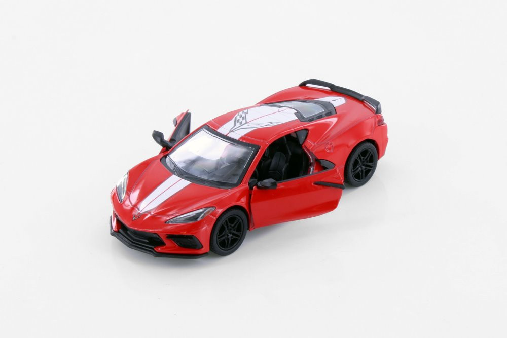 2021 Chevy Corvette Stingray C8, Red - Kinsmart 5432DF - 1/36