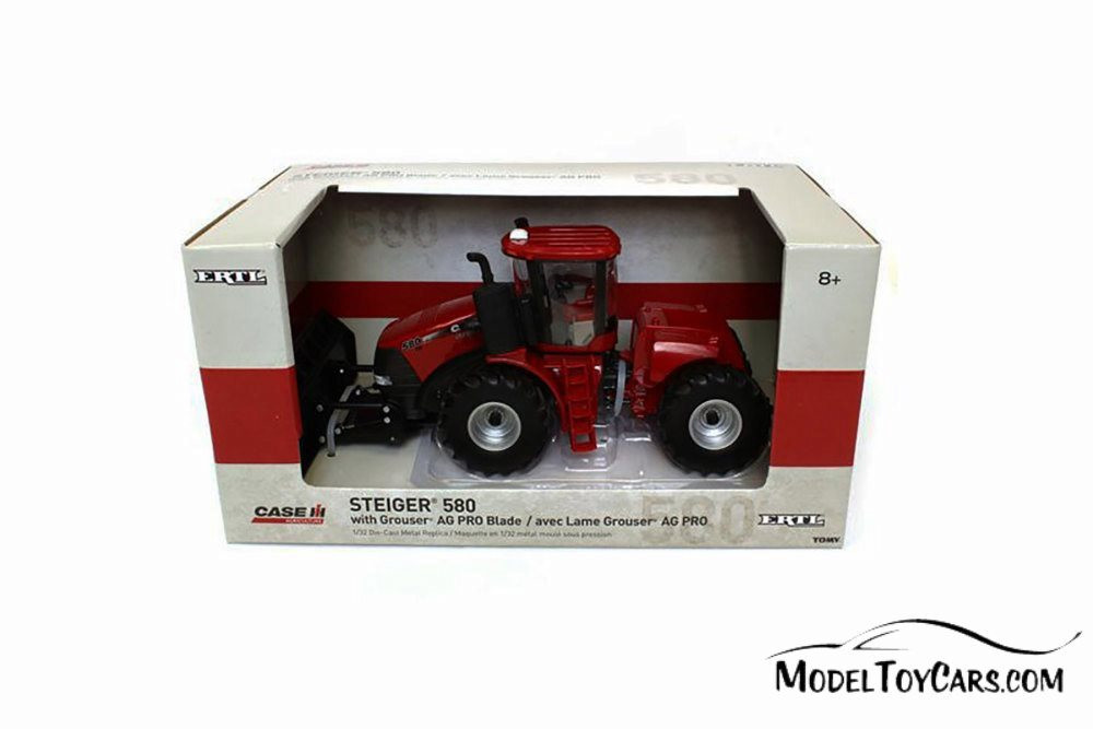 Steiger 580 Tractor with Grouser AG PRO Blade, Red - TOMY 44132 - 1/32 scale Toy Car