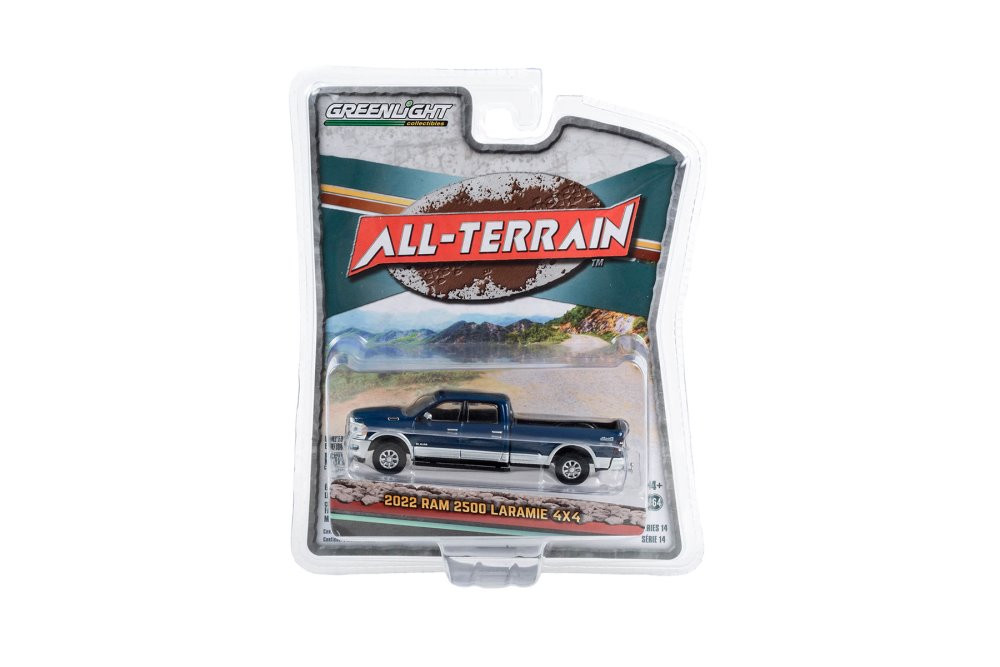 2022 Dodge Ram 2500 Laramie 4x4 Pickup, Blue - Greenlight 35250F/48 - 1/64 Scale Diecast Car