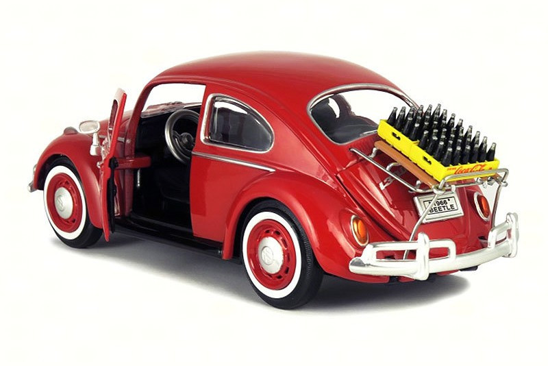 1966 Volkswagen Beetle w/ Rack & Bottles Coca Cola, Red