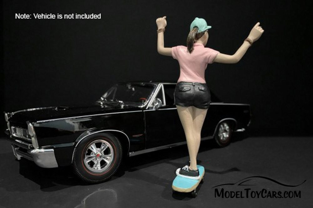 Skateboarder Figure IV, Pink and Black - American Diorama 38343 - 1/24 scale Figurine - Diorama Accessory