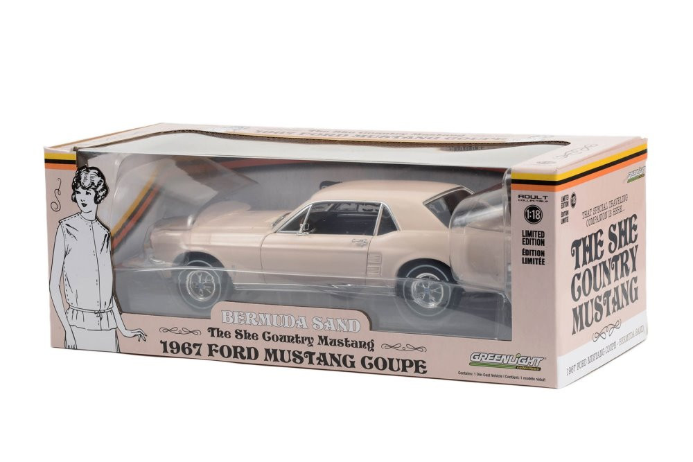1967 Ford Mustang 限定ミニカー 1967 Ford Mustang Coupe, Cream/Ivory - Greenlight 13642 - 1