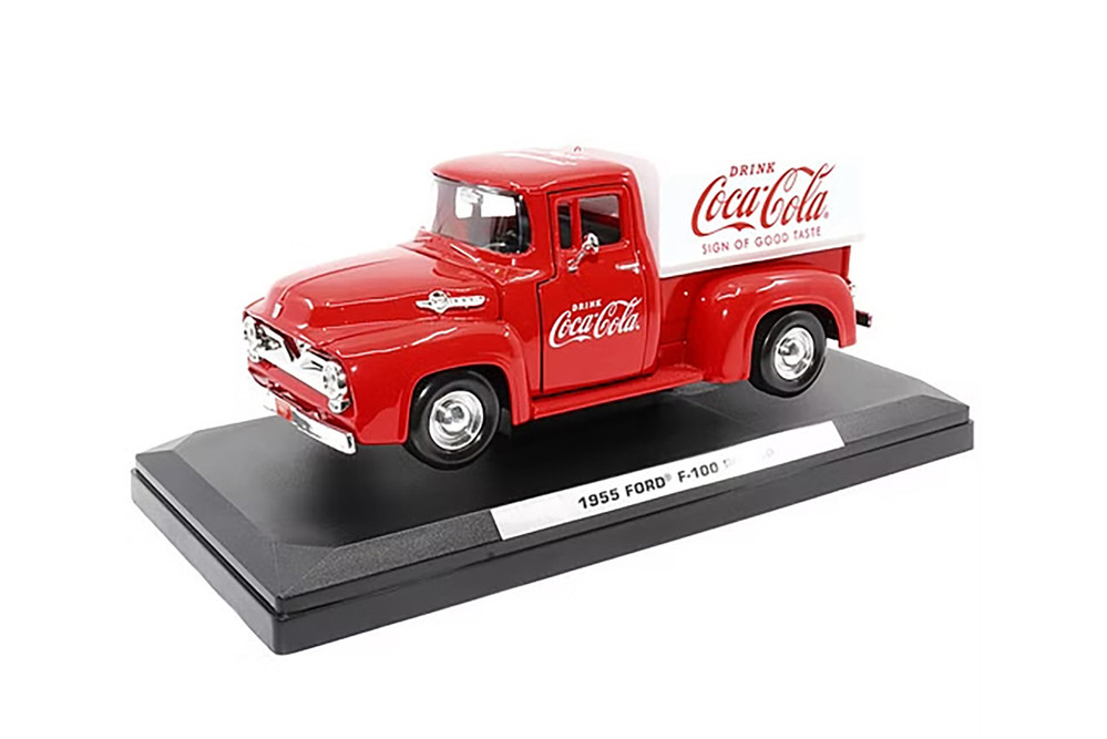 1955 Ford F-100 Pickup with Canopy, Coca-Cola - Motor City Classics 424050 - 1/24 Scale Diecast Car