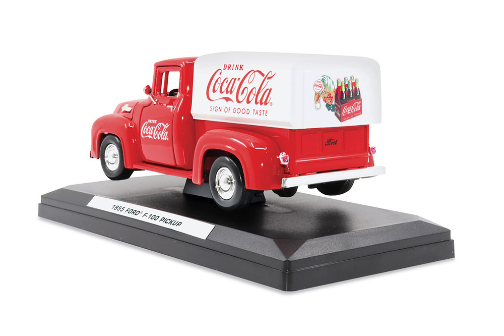 1955 Ford F-100 Pickup with Canopy, Coca-Cola - Motor City Classics 424050 - 1/24 Scale Diecast Car