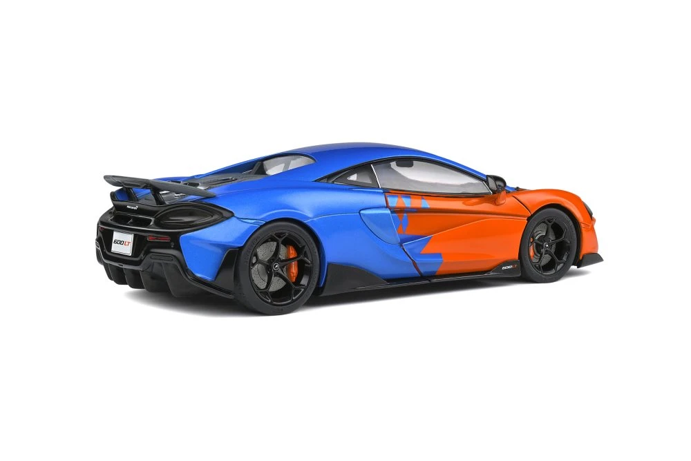 2019 McLaren 600LT Coupe, Orange and Blue - Solido S1804503 - 1/18 Scale Diecast Model Toy Car