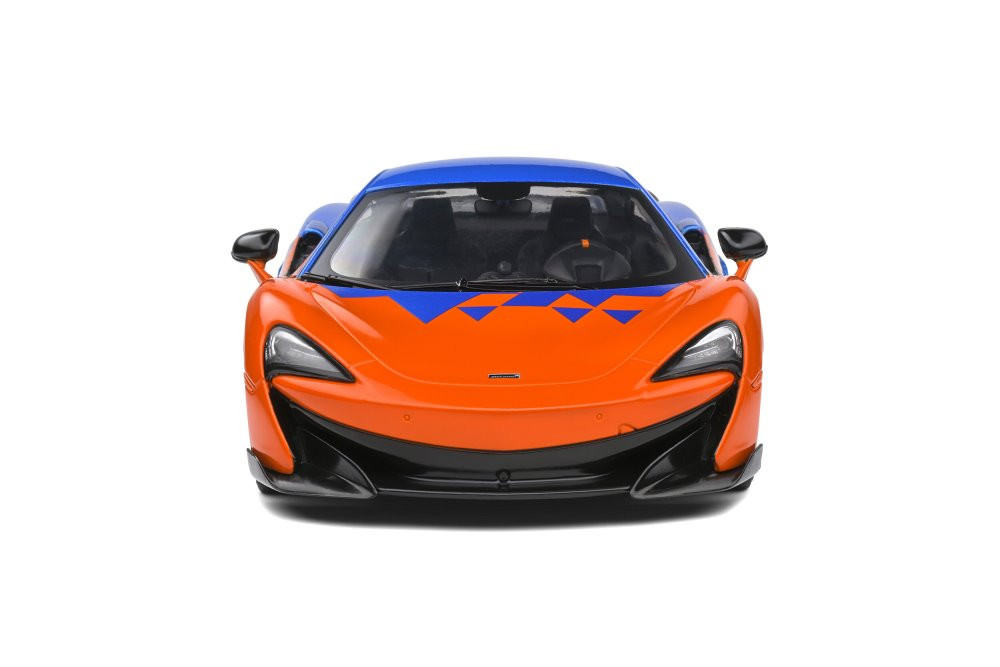 2019 McLaren 600LT Coupe, Orange and Blue - Solido S1804503 - 1/18 Scale  Diecast Model Toy Car