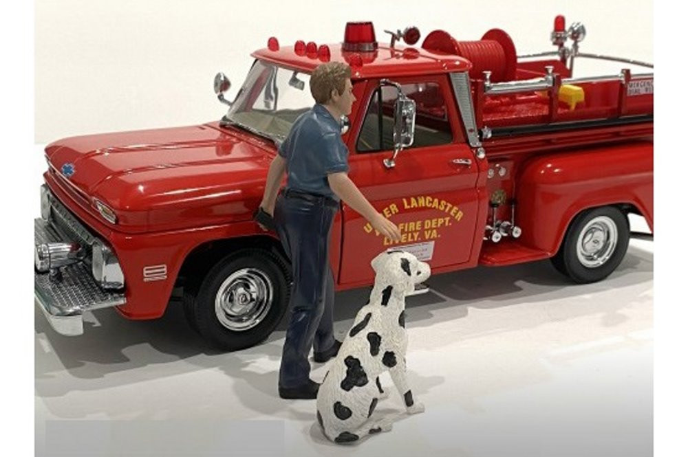 Firefighters - Fire Dog Training, American Diorama 76420 - 1/24 Scale Figurine - Diorama Accessory