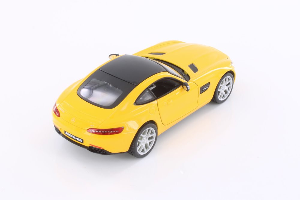 Diecast Car w/Display Case - Mercedes-Benz AMG GT, Yellow - Showcasts 34134 - 1/24 Scale Diecast Model Toy Car