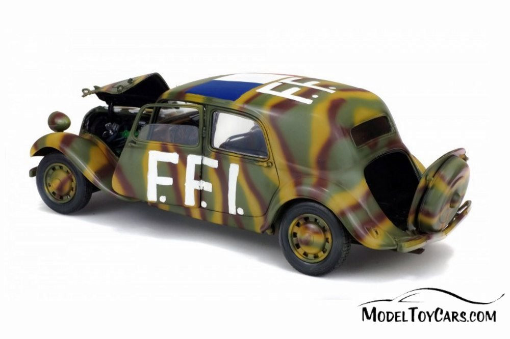 1944 Citroen Traction 11CV, French Forces of the Interior S1800902-1/18 Scale Diecast Model Toy Car