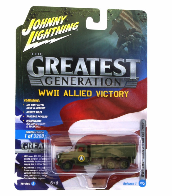 GMC CCKW 1/2-ton 6x6 Truck, Green JLCP7068-24 1/64 Scale