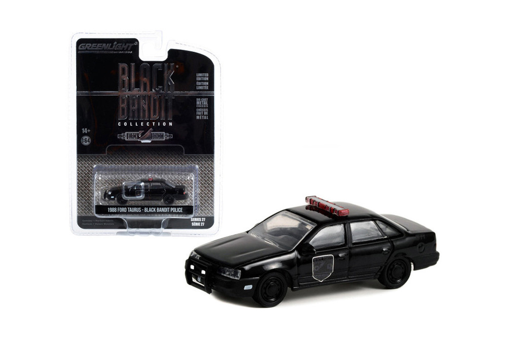 1988 Ford Taurus, Black - Greenlight 28110F/48 - 1/64 Scale Diecast Model Toy Car