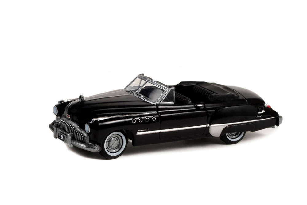 1949 Buick Roadmaster Convertible, Black - Greenlight 28110A/48 - 1/64 Scale Diecast Model Toy Car