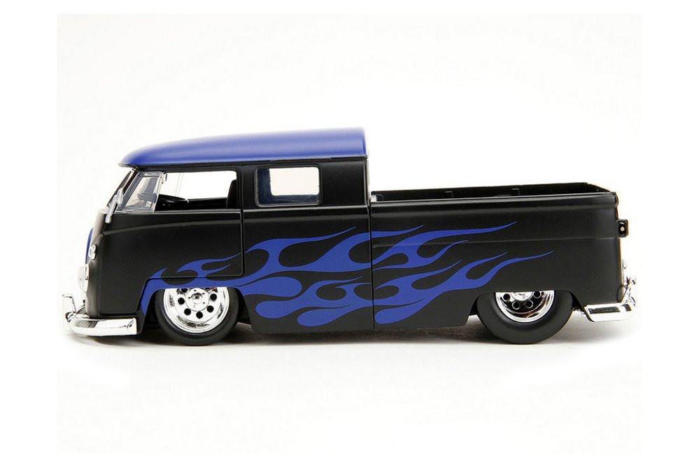 未使用❕1/24 1963 VW BUS PICKUP 黒 REDメタ 1963 Volkswagen Bus Pickup Truck, Matte Black - Jada Toys 34232/4