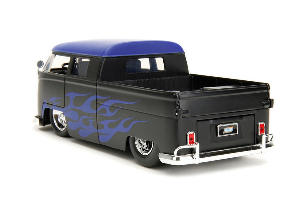 1963 Volkswagen Bus Pickup Truck, Matte Black - Jada Toys 34232/4 - 1/24  Scale Diecast Car