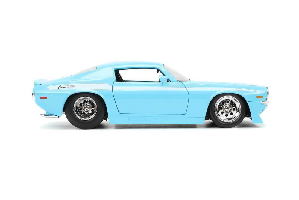1971 Chevy Camaro, Light Blue - Jada Toys 34201/4 - 1/24 Scale Diecast Car