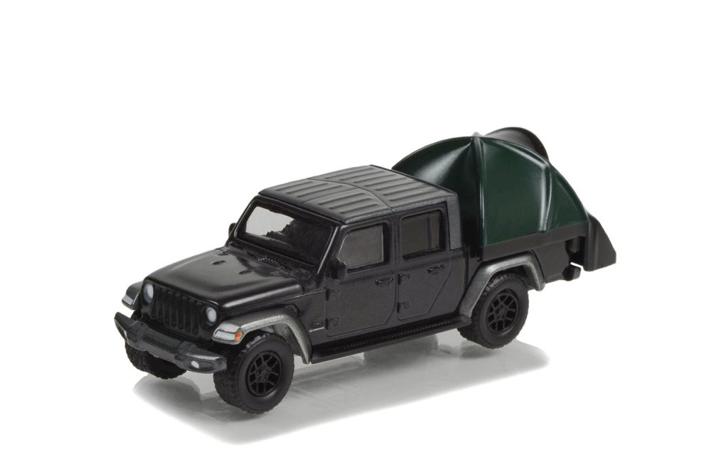 2021 Jeep Gladiator High Altitude w/Bed Tent, Black - Greenlight 38030E/48 - 1/64 Scale Diecast Car