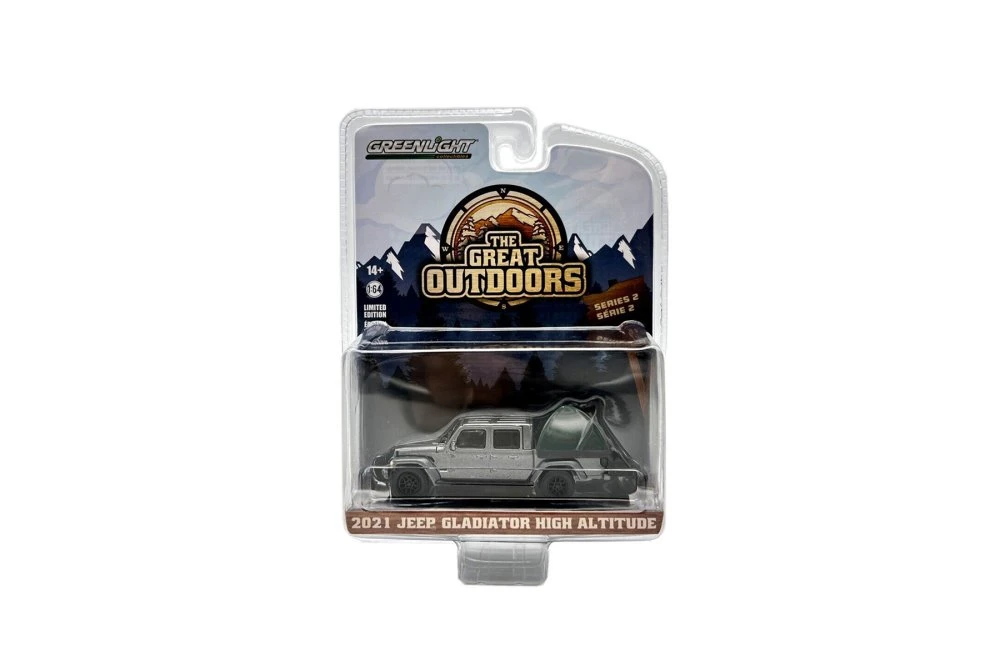 2021 Jeep Gladiator High Altitude w/Bed Tent, Black - Greenlight 38030E/48 - 1/64 Scale Diecast Car