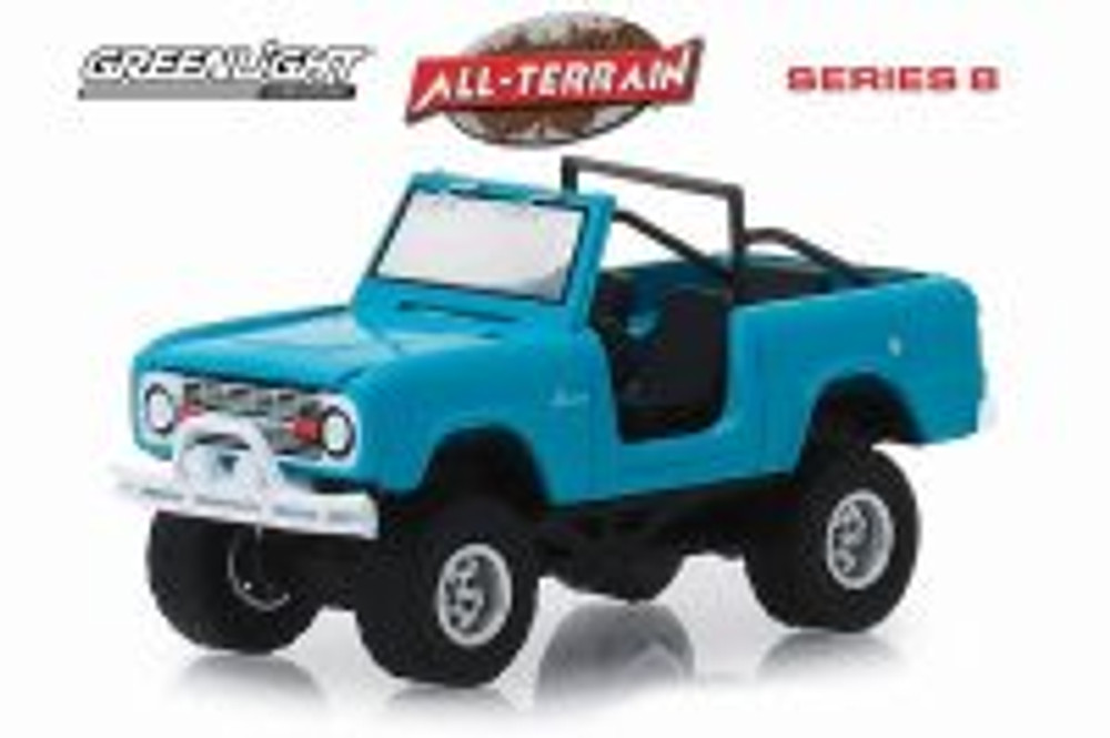 1967 Ford Bronco (Doors Removed), Light Blue - Greenlight 35130A/48 - 1/64 Scale Diecast Model Toy Car