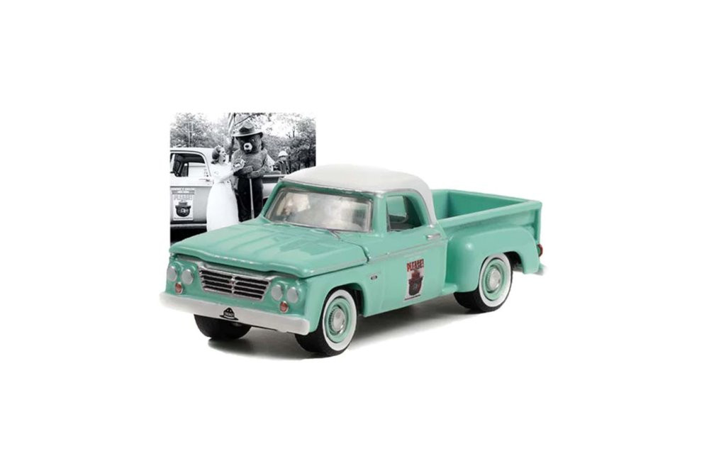 1965 Dodge D-100 Pickup Truck, Green - Greenlight 38020B/48 - 1/64 scale Diecast Model Toy Car