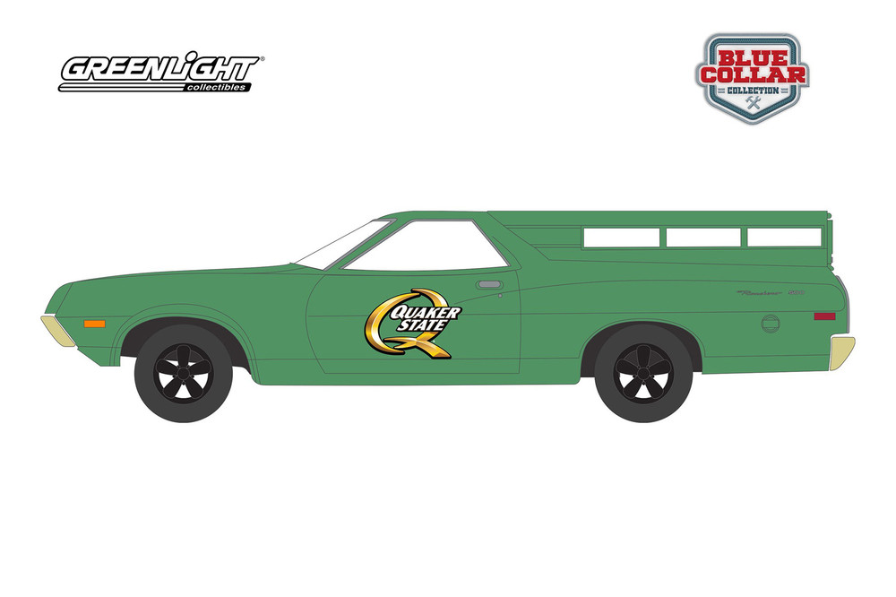 1972 Ford Ranchero 500 w/ Camper Shell, Quaker State - Greenlight 35240B - 1/64 scale Diecast Car