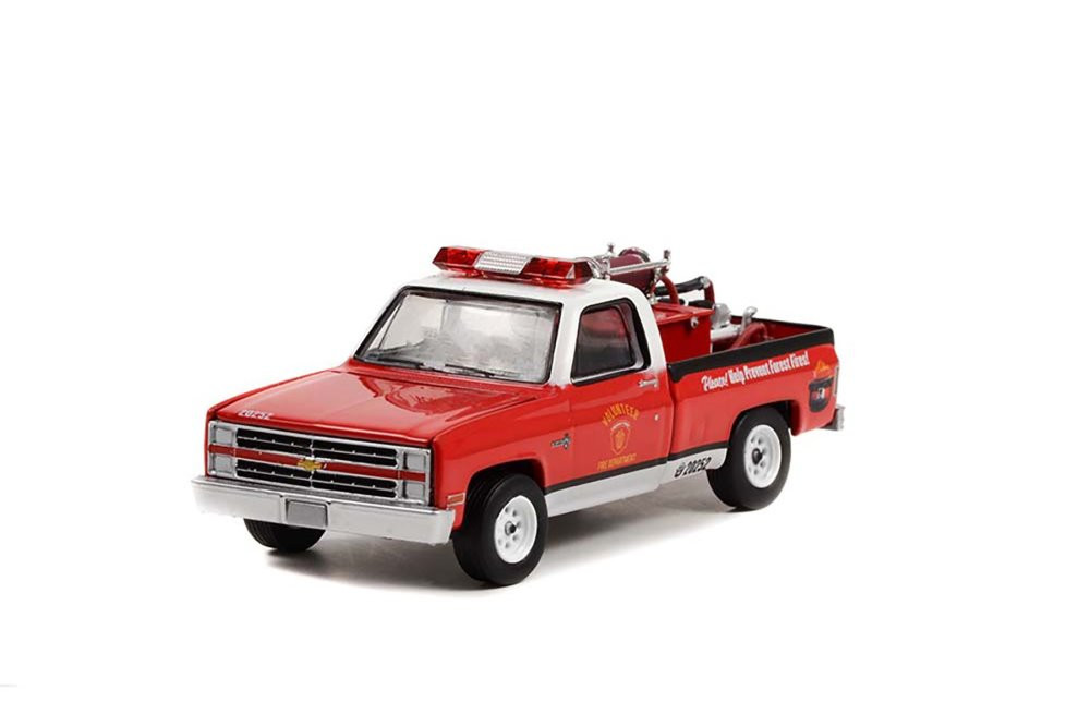 1984 Chevy C20 Pickup Truck w/ Fire Equipment, Red - Greenlight