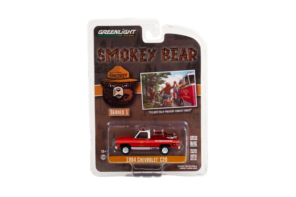 1984 Chevy C20 Pickup Truck w/ Fire Equipment, Red - Greenlight