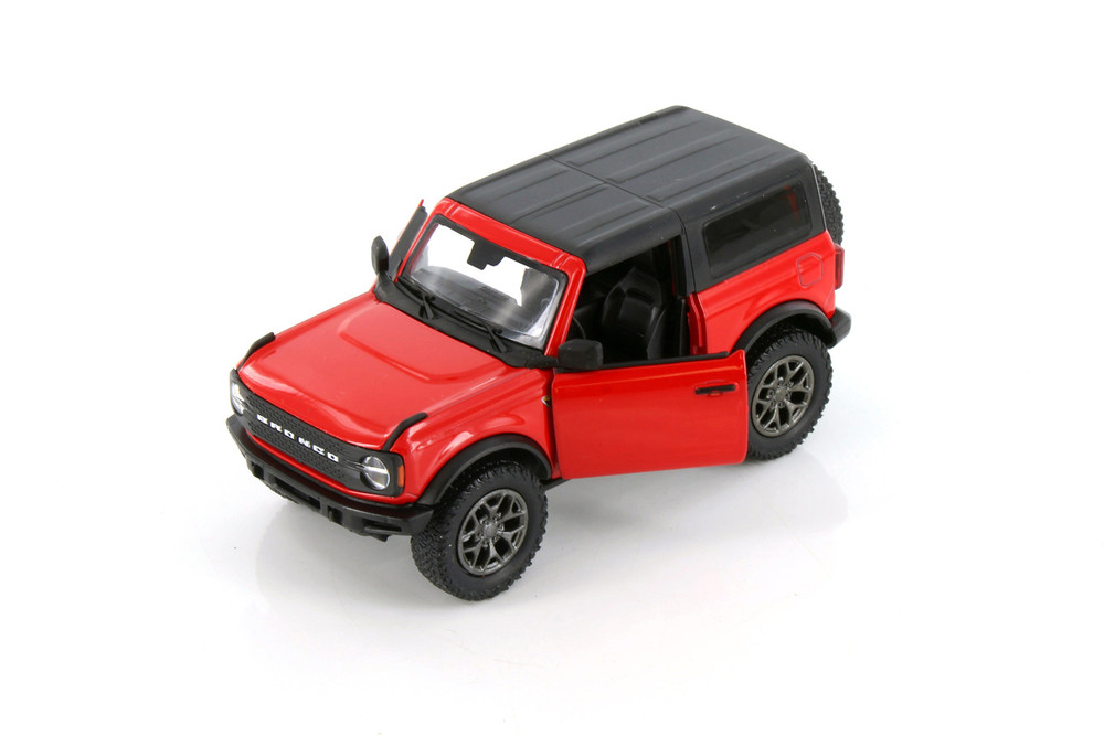 2022 Ford Bronco Closed Top, Red - Kinsmart 5438DA/B - 1/34 Scale Diecast Model Toy Car