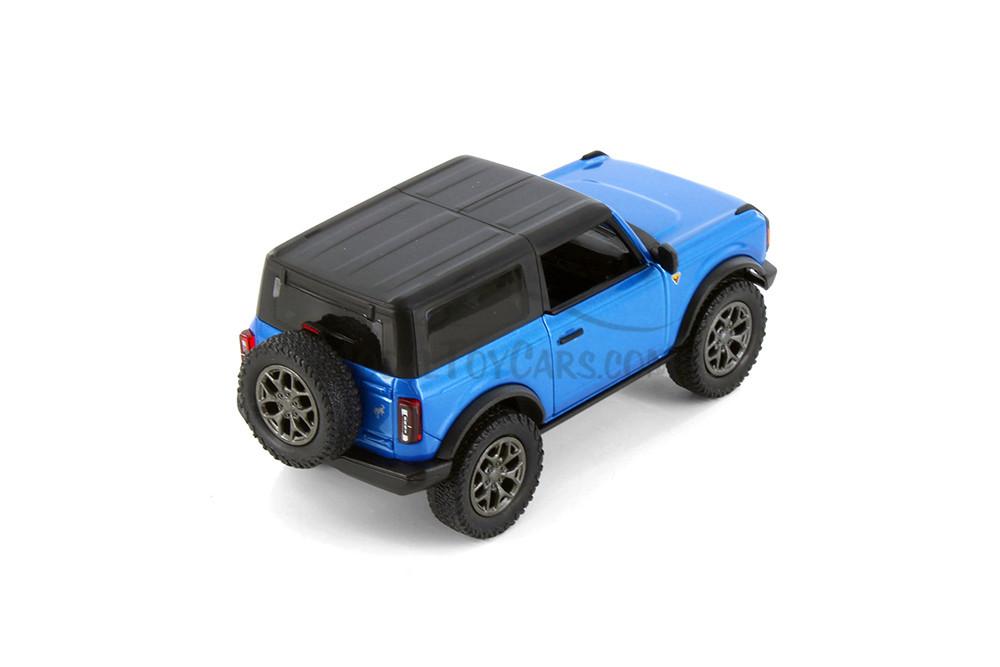 2022 Ford Bronco Closed Top, Blue - Kinsmart 5438DA/B - 1/34 Scale Diecast Model Toy Car