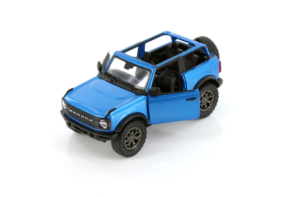 2022 Ford Bronco Open Top, Blue - Kinsmart 5438DA/B - 1/34 Scale Diecast Model Toy Car