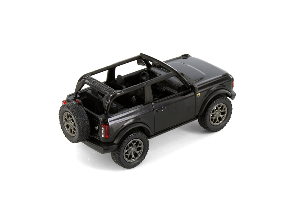 2022 Ford Bronco Open Top, Black - Kinsmart 5438DA/B - 1/34 Scale Diecast Model Toy Car