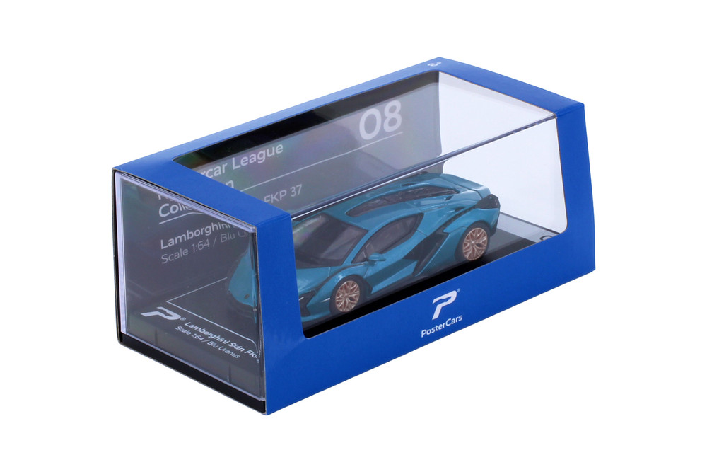 Lamborghini Sian FKP 37, Blue - Kinsmart H08 - 1/64 Scale Diecast