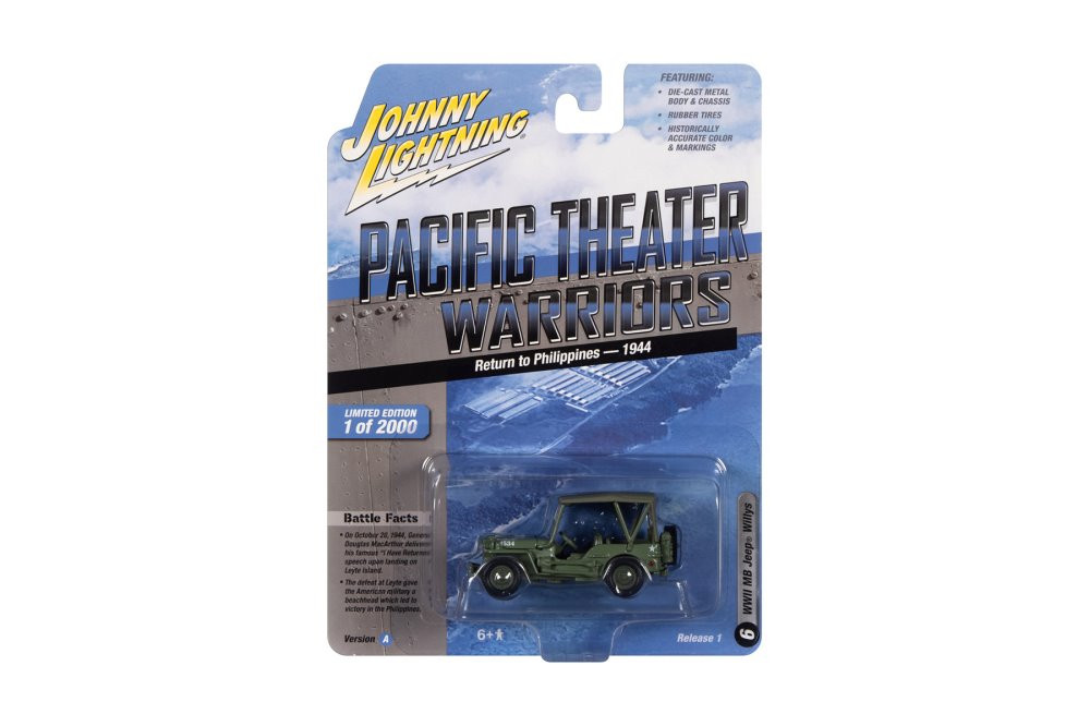 Willys WWII MB Jeep, Green - Johnny Lightning JLML007/48A - 1/64