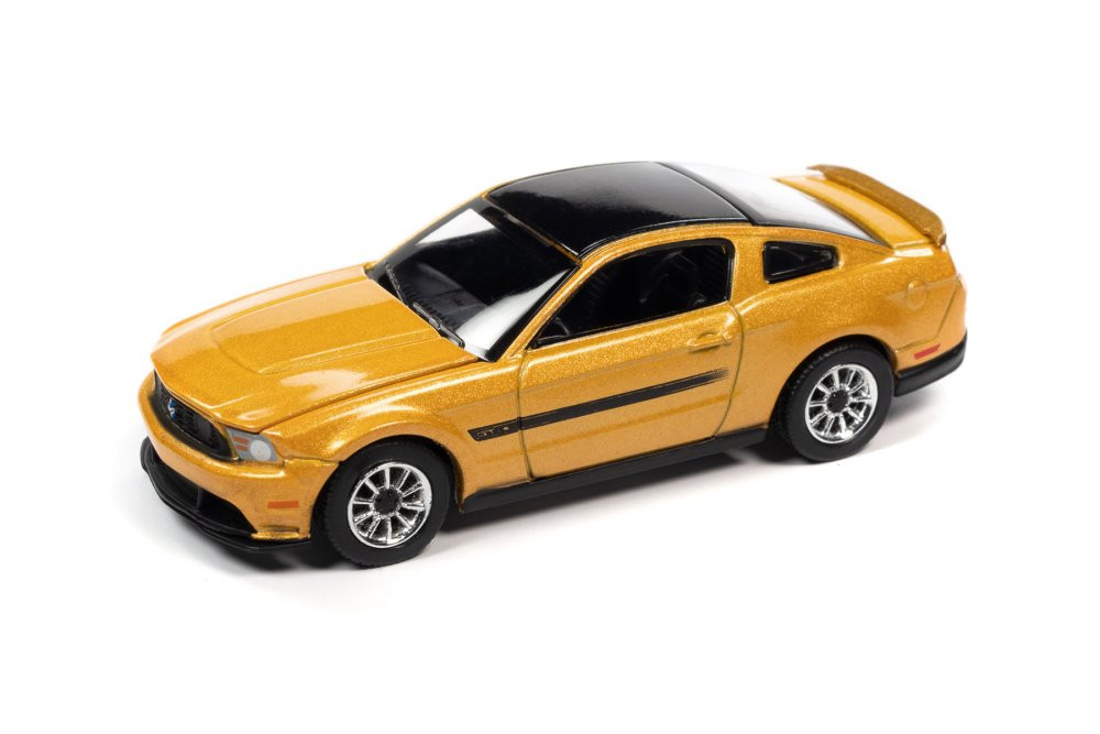 2012 Ford Mustang GT/CS, Yellow - Auto World AWSP112/24B - 1/64 Scale Diecast Model Toy Car