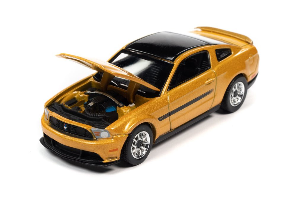 2012 Ford Mustang GT/CS, Yellow - Auto World AWSP112/24B - 1/64 Scale Diecast Model Toy Car