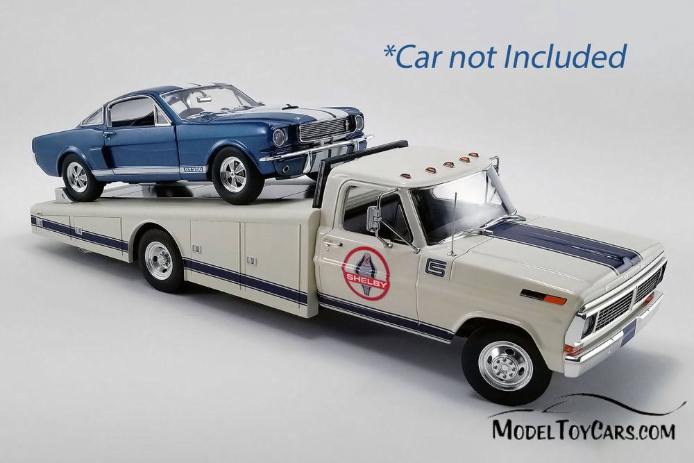 1970 Ford Ramp Truck Shelby, White with Blue - Acme A1801404 - 1