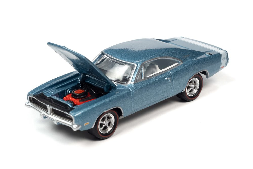 1969 Dodge Charger R/T, Blue Metallic - Johnny Lightning JLMC030