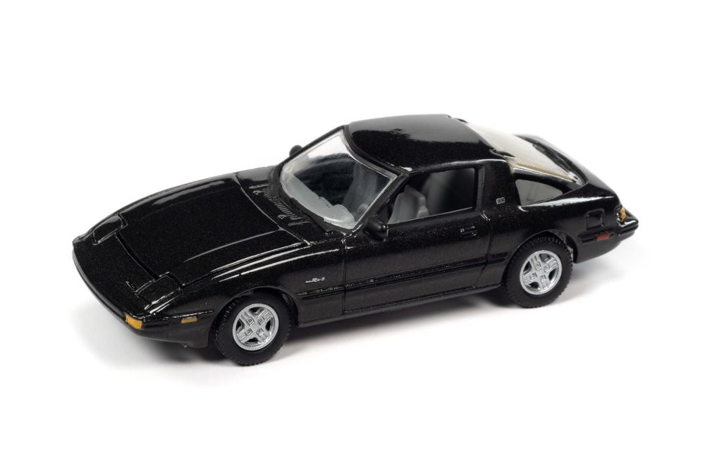 1982 Mazda RX-7, Black - Johnny Lightning JLSP244/24A - 1/64 Scale Diecast Model Toy Car