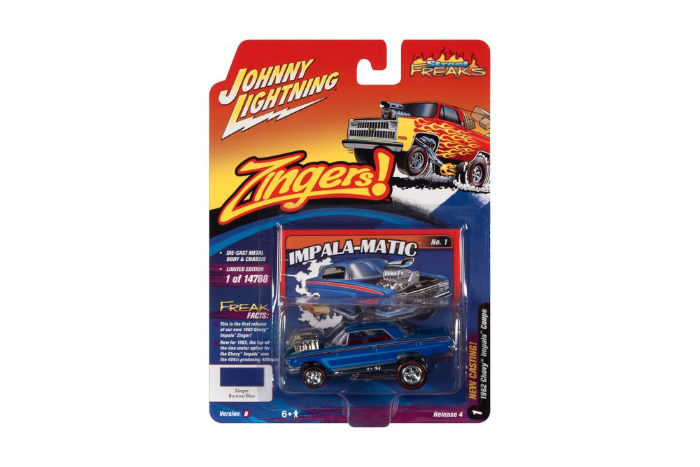 1962 Chevy Impala Coupe, Blue - Johnny Lightning JLSF022/48B - 1