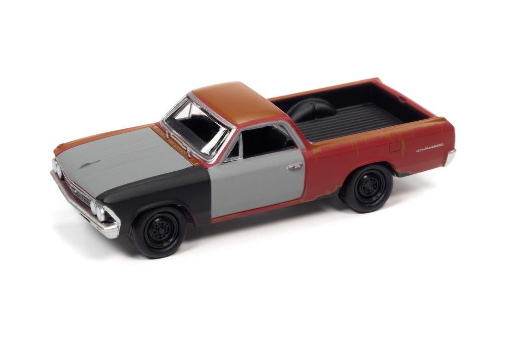 1966 Chevy El Camino, Red /Gray - Johnny Lightning JLSF022/48A - 1/64 scale Diecast Model Toy Car