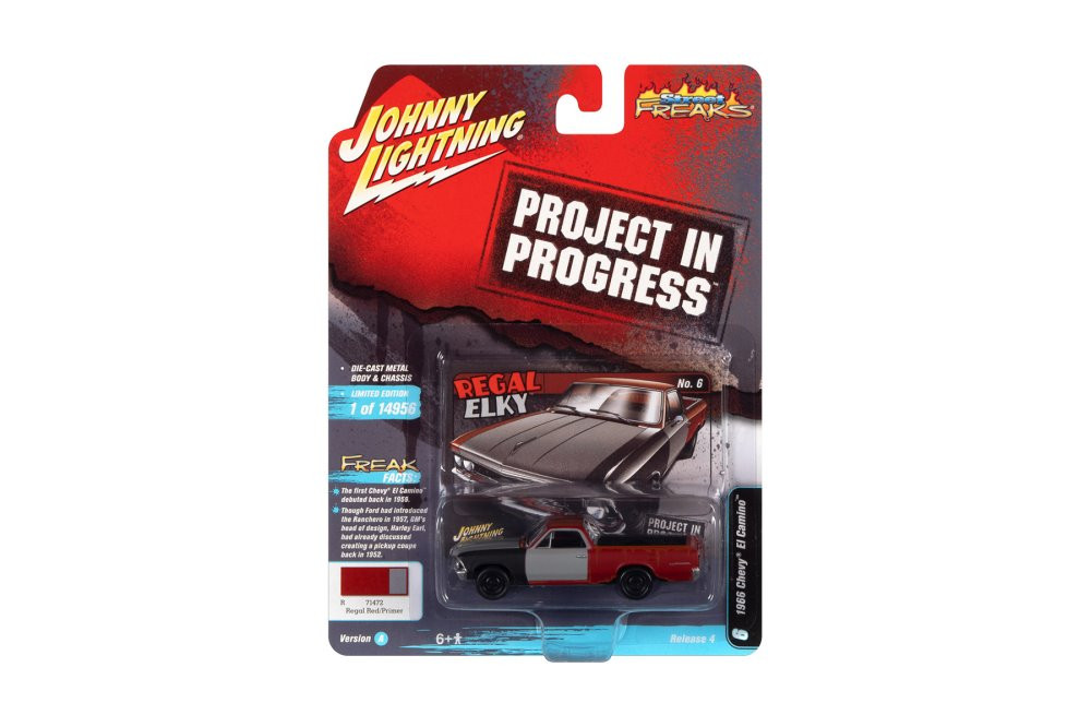 1966 Chevy El Camino, Red - Johnny Lightning JLSP212/24A - 1/64 scale Diecast Model Toy Car