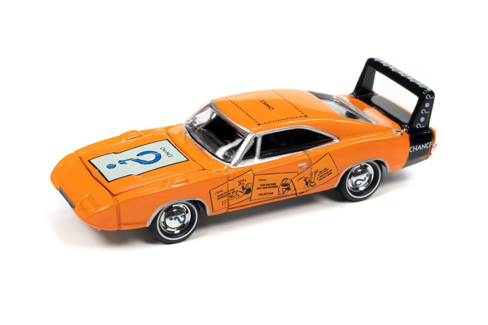 1969 Dodge Charger Daytona with Token, Monopoly - Johnny Lightning JLSP234/24 - 1/64 scale Diecast Model Toy Car