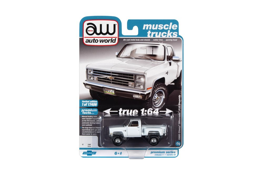 1986 Chevy Silverado K10 Stepside, Gloss White - Auto World