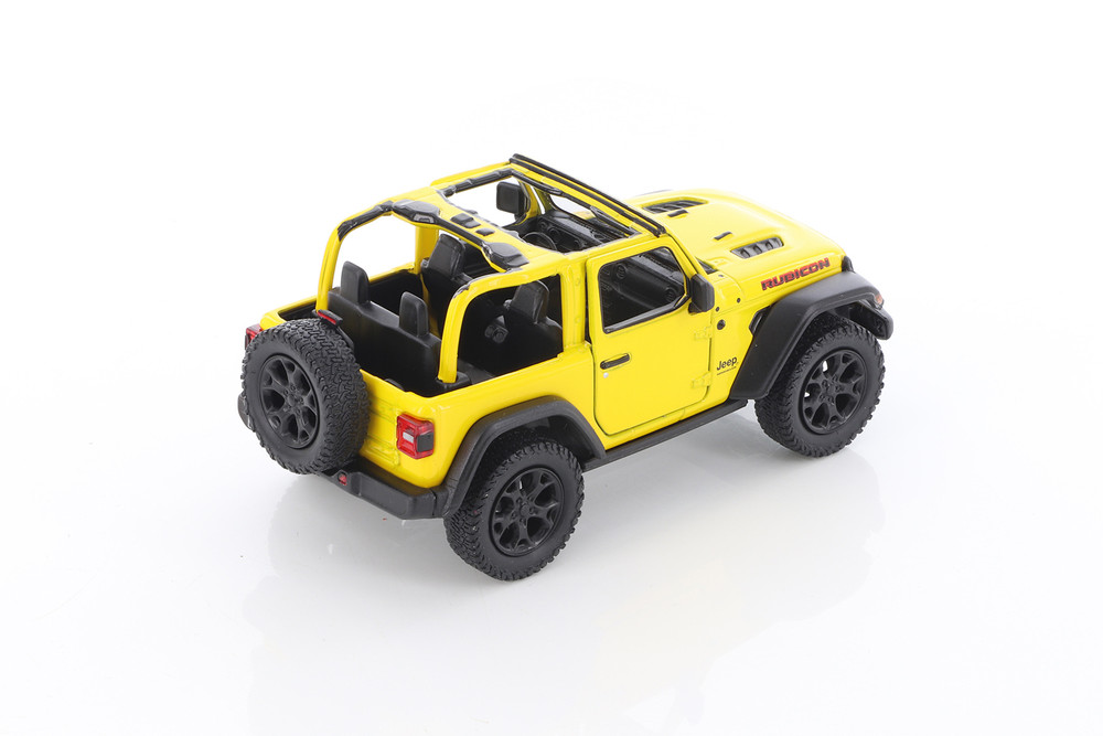 2018 Jeep Wrangler Rubicon Open Top, Yellow - Kinsmart 5412DA/YL