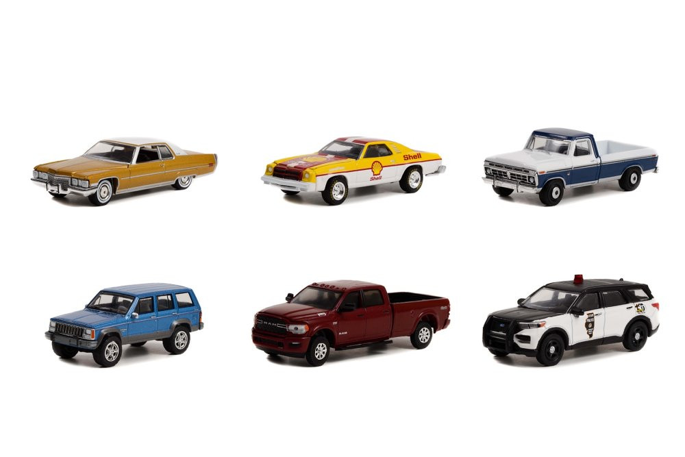 Greenlight Anniversary Collection Series 14 Diecast Car Set Box of 6 assorted 1/64 Scale